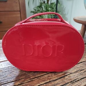 Dior Glossy Red Cosmetic Bag